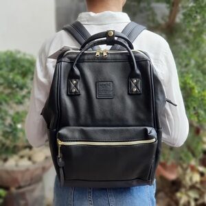 Black Leather backpack by Anello
